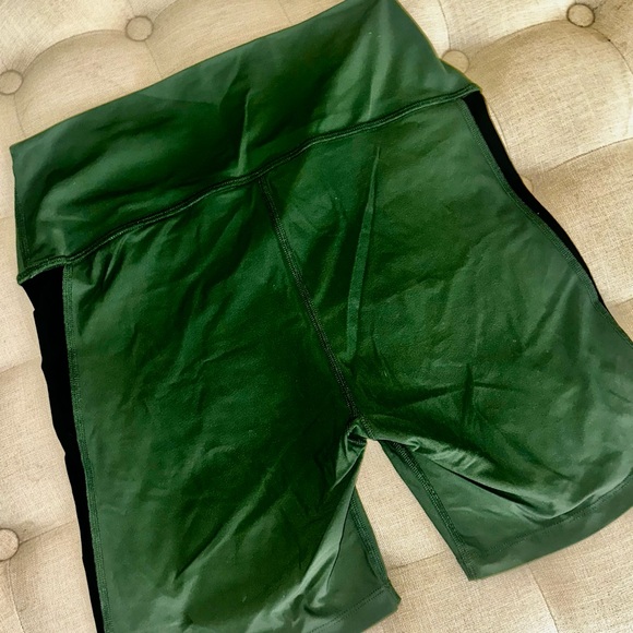 Aviator Nation Green and Black Bike Shorts with Stretchy Fabric - Picture 3 of 3